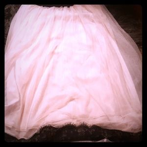 A pink layer skirt